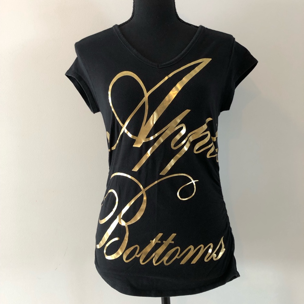 Women’s Apple Bottoms Y2K Black and Gold Graphic short sleeve top size L